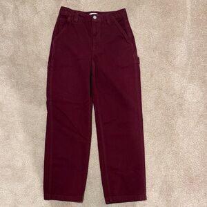 Aritzia TNA Straight Leg Pants in Burgundy 2